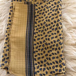 Silk Gold Paisley Print Extra Long Scarf